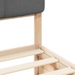 vidaXL Cadre de lit avec tête de lit rembourrée Gris foncé