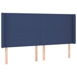 vidaXL Tête de lit avec oreilles Bleu 203x16x118/128 cm Tissu