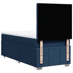 vidaXL Sommier à lattes de lit avec matelas Bleu 100x200 cm Tissu