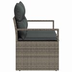vidaXL Canapé de jardin avec coussin Gris 120 x 62 x 69 cm polyrotin