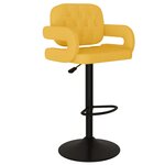 vidaXL Tabourets de bar lot de 2 jaune moutarde tissu