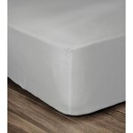 Drap housse gris clair 100  coton 90 x 190 x 30 cm