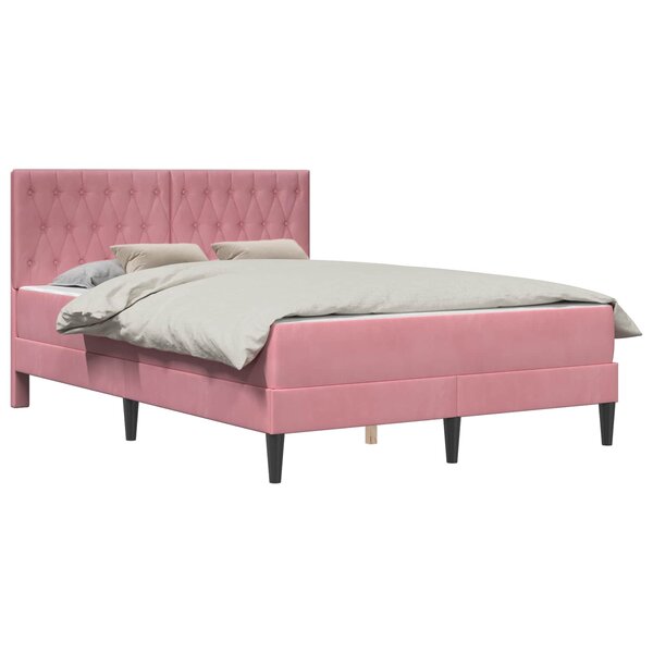 vidaXL Cadre de lit avec matelas vidaXL Rose Rose 120 x 190 cm Velours