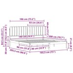 vidaXL Cadre de lit avec tête de lit rembourrée Noir 180 x 200 cm