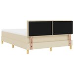 vidaXL Lit à ressorts avec coussin Crème 160 x 200 cm tissu