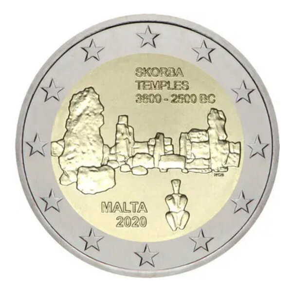 2 euros commémorative Malte 2020 - Temples de Skorba.