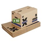 Pack and Move - Lot de 10 Cartons Déménagement X Strong - 60 x 30 x 30 cm - Charge 40 kg - Extrême Résistance - Grande Capacité