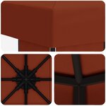 vidaXL Pavillon 3 x 3 m Terre cuite Polyester et Acier 190 gsm