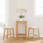vidaXL chaises de bar avec coussins 2 Pièces bois massif d'hévéa