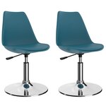 vidaXL Chaises à manger pivotantes lot de 2 turquoise similicuir