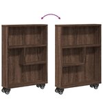 vidaXL Chariot de rangement étroit chêne marron bois d'ingénierie