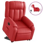vidaXL Fauteuil inclinable électrique rouge similicuir