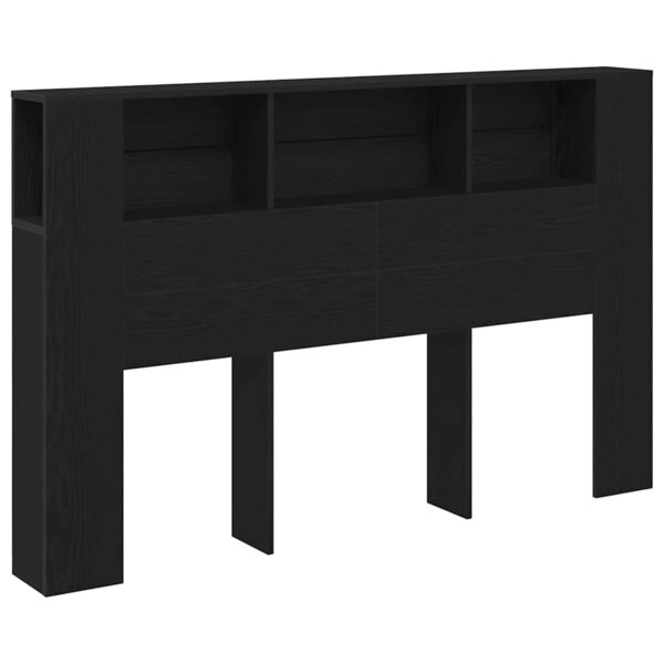 vidaXL Cabinet de Tête de Lit Chêne noir 120 x 18.5 x 102.5 cm