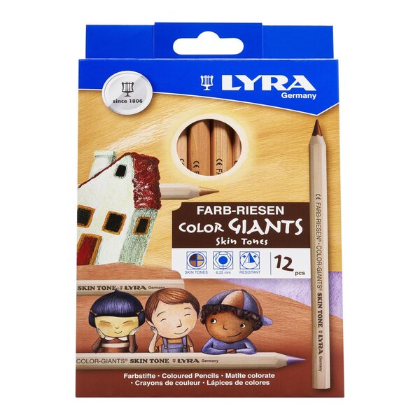Etui de 12 crayons de couleur Skin Tones Géants couleurs de peaux LYRA
