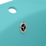 vidaXL Lavabo ovale à trop-plein Vert clair mat 58 5x39 cm Céramique
