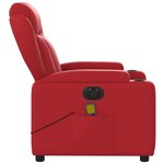 vidaXL Fauteuil de massage inclinable électrique rouge similicuir