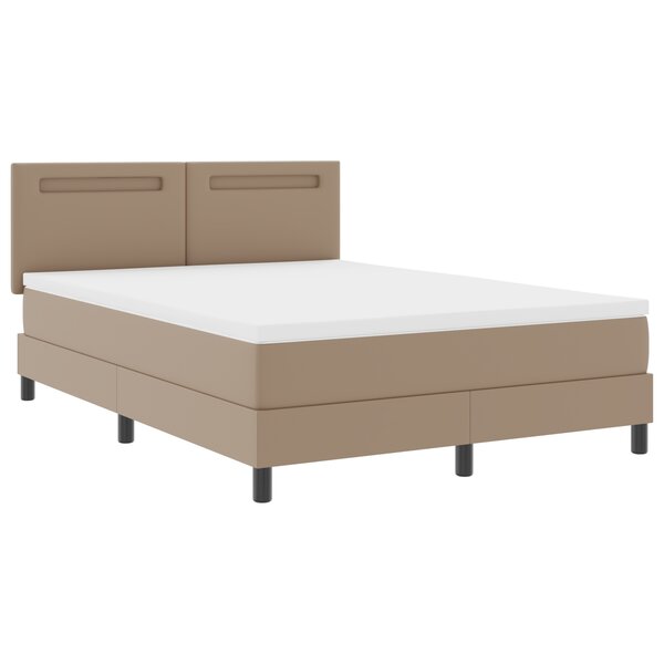 vidaXL Lit à ressorts avec matelas Cappuccino - 140 x 190 cm  simili cuir