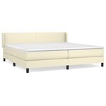 vidaXL Sommier à lattes de lit avec matelas Crème 200x200cm Similicuir