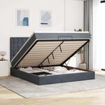 VidaXL Cadre de lit ottoman avec matelas gris foncé 160x200cm velours