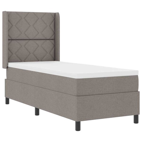 vidaXL Lit à ressorts avec matelas Taupe 80 x 200 cm tissu