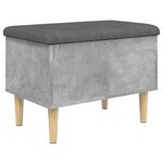 vidaXL Banc de rangement gris béton 62x42x46 cm bois d'ingénierie