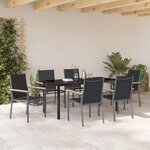 vidaXL Ensemble de salle à manger de jardin 7 pièces en textilène noir et acier