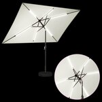 vidaXL Parasol de jardin avec lampes LED 200 x 300 cm Polyester Crème