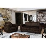 IKAINEN Fauteuil club en tissu Marron - Vintage - L 89 x P 81 x H 75 cm