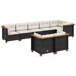 vidaXL Salon de jardin 8 Pièces avec coussins noir résine tressée