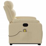 vidaXL Fauteuil inclinable de massage Crème Tissu