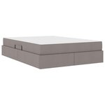 vidaXL Lit avec rangement et matelas Taupe 140 x 200 cm Polyester