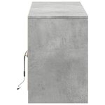 vidaXL Meuble TV avec LED gris béton 139 5x34x50 cm bois d'ingénierie
