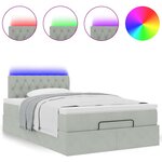 vidaXL Lit ottoman avec matelas et LED gris clair 120x190cm velours