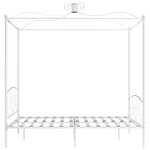 vidaXL Cadre de lit à baldaquin sans matelas blanc métal 180x200 cm