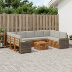 vidaXL Ensembles de canapés avec coussin 10 Pièces Naturel et gris clair