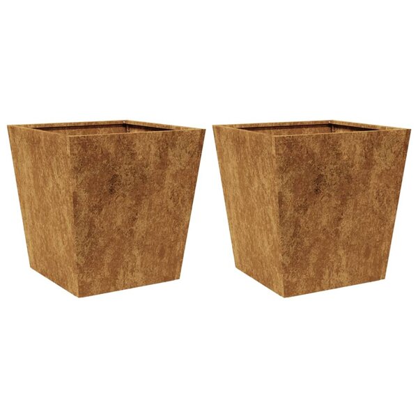 vidaXL Jardinières 2 Pièces 40x40x40 cm acier résistant aux intempéries