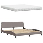 vidaXL Lit avec matelas Hanko taupe 180x200 cm tissu