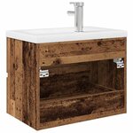 vidaXL Meuble lavabo avec bassin et robinet intégrés vieux bois