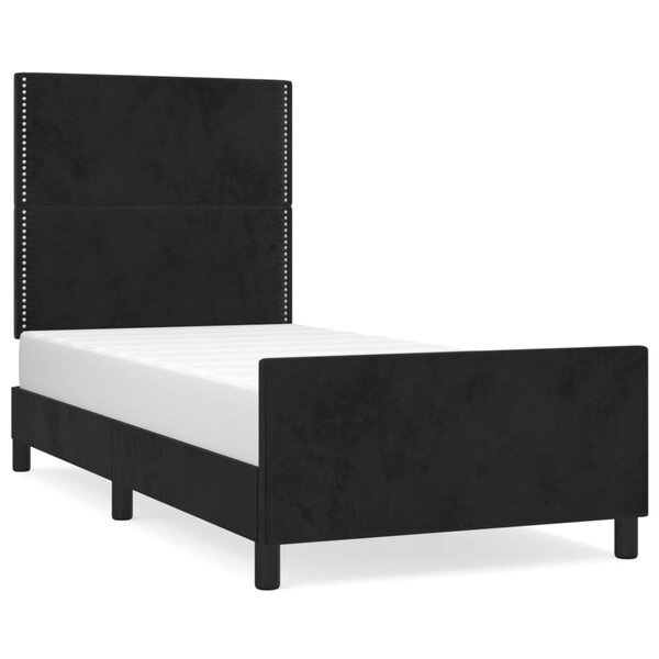 vidaXL Cadre de lit avec tête de lit Noir 100x200 cm Velours