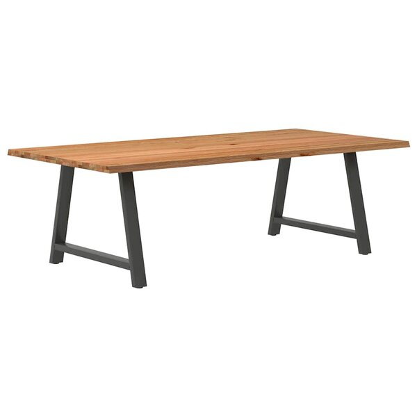 vidaXL Table à manger et bord naturel bois massif chêne rectangulaire