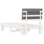 vidaXL Cadre de lit avec tête de lit rembourrée Gris clair 75 x 190 cm