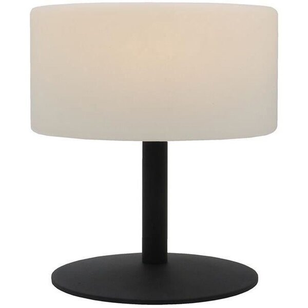 Lampe de table sans fil Atlas Rock 20 cm - Pied en acier - Gris - LED blanc chaud et blanc