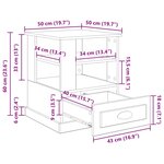 vidaXL Cabinet de chevet Chêne noir 50 x 50 x 60 cm Bois d'ingénierie