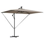 vidaXL Parasol banane à mât déporté Taupe 294 x 200 x 254 cm