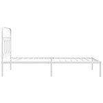 vidaXL Cadre de lit métal sans matelas et tête de lit blanc 107x203 cm