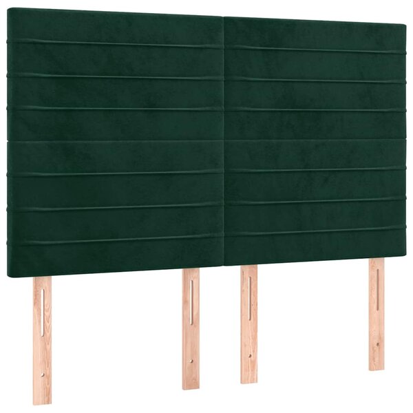 vidaXL Tête de lit Vert foncé 144 x 5 x 118/128 cm Velours