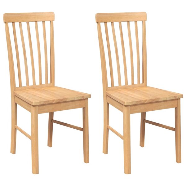 vidaXL Chaises à manger 2 Pièces bois massif caoutchouc