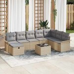 vidaXL Ensemble de canapé de jardin 9 Pièces beige et gris clair