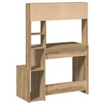 vidaXL Bureau avec étagères chêne artisanal Bois d'ingénierie