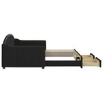 vidaXL Lit de jour avec gigogne et tiroirs noir 90x190 cm tissu